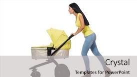  Presentation with baby in womb - Audience pleasing presentation theme consisting of nurses design - woman with baby and pram backdrop and a  colored foreground