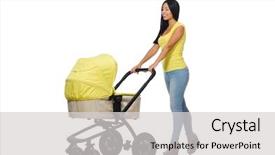  Presentation with baby in womb - Theme with nurses design - woman with baby and pram background and a light gray colored foreground