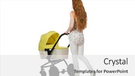  Presentation with baby in womb - Presentation theme with nurses design - woman with baby and pram background and a  colored foreground
