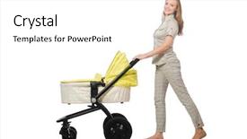  Presentation with baby - Cool new theme with nurses design - woman with baby and pram backdrop and a white colored foreground