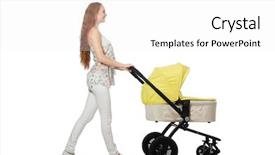  Presentation with baby - Beautiful slide deck featuring nurses design - woman with baby and pram backdrop and a  colored foreground