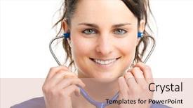  Presentation with nurse - Audience pleasing presentation design consisting of nurses holding hands patients - beautiful nurse portrait backdrop and a  colored foreground