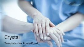  Presentation with hospital - Amazing PPT layouts having nurses holding hands patients - close up of a nurse backdrop and a light blue colored foreground