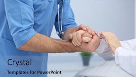  Presentation with cake - PPT layouts consisting of nurses holding hands patients - doctor taking cake of elderly background and a light blue colored foreground