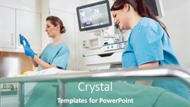  Presentation with surgery - Theme enhanced with nurses-in-hospital-working background and a seafoam green colored foreground