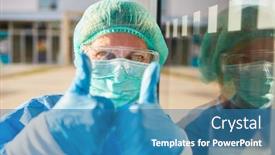  Presentation with clinic nurses - Colorful slide deck enhanced with nurses-in-protective-clothing backdrop and a teal colored foreground