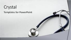  Presentation with reflection - PPT layouts with beautiful stethoscope with reflection and blue tint background and a white colored foreground