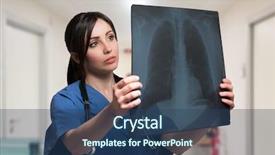  Presentation with lung - Audience pleasing slide set consisting of nurse looking at a lung backdrop and a ocean colored foreground