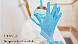  Presentation with professionals - PPT theme consisting of nurses-or-medical-professionals-wearing background and a light gray colored foreground