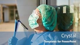  Presentation with clinic nurses - Cool new theme with nurses-outside-clinic-with-contact backdrop and a teal colored foreground