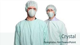  Presentation with nurses - PPT theme having nurses over white background studio background and a soft green colored foreground