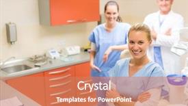  Presentation with dental surgery - Colorful presentation enhanced with nurses posing at dental backdrop and a coral colored foreground