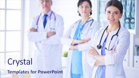  Presentation with emergency department - Beautiful slide set featuring nurses standing in the hospital backdrop and a sky blue colored foreground