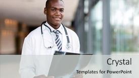  Presentation with doctor african - Slide deck featuring nurses studying - handsome african american male doctor background and a light gray colored foreground
