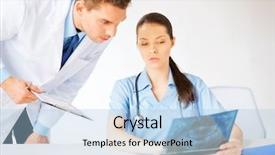  Presentation with medical worker and brain - Amazing slide deck having nurses studying - picture of two medical workers backdrop and a light blue colored foreground