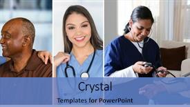  Presentation with senior care - Presentation theme with nurses taking care of senior background and a teal colored foreground