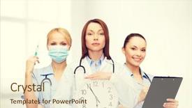  Presentation with modern medicine cardiology concept mixed - Beautiful presentation design featuring discipline nursing - healthcare and medicine concept backdrop and a cream colored foreground