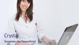  Presentation with healthcare - Cool new presentation with nursing administration - young female healthcare worker using backdrop and a sky blue colored foreground