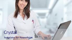  Presentation with administrative services - Beautiful slides featuring nursing administration - young female hospital administrative backdrop and a sky blue colored foreground