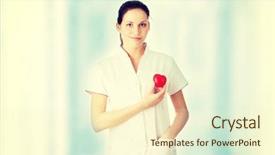  Presentation with cardio - Colorful slide set enhanced with nursing cardio - young nurse with heart backdrop and a cream colored foreground