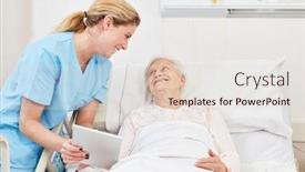  Presentation with patient care - Beautiful slide deck featuring nursing-carer-cares backdrop and a lemonade colored foreground