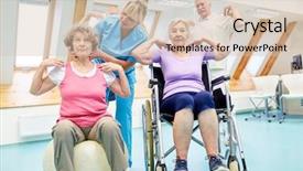  Presentation with rehab - PPT theme enhanced with nursing home exercise - coach takes care of rehab background and a lemonade colored foreground