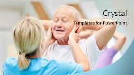  Presentation with training - Cool new presentation theme with training in physiotherapy in rehab backdrop and a lemonade colored foreground