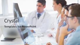  Presentation with xrays - Presentation theme enhanced with nursing communication - medical team analyzing xrays background and a lemonade colored foreground