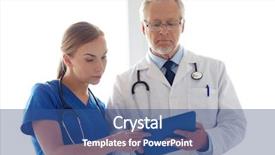  Presentation with health technology - Presentation theme consisting of nursing communication - medicine technology health care background and a ocean colored foreground