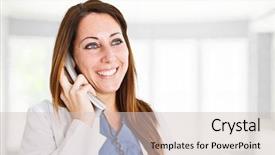  Presentation with nursing communication - PPT theme with nursing communication - portrait of a friendly female background and a  colored foreground