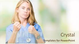  Presentation with nursing - Colorful presentation enhanced with nursing conflict - beautiful young doctor woman wearing backdrop and a soft green colored foreground