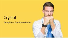  Presentation with medical - Colorful presentation theme enhanced with nursing conflict - handsome doctor man wearing medical backdrop and a yellow colored foreground