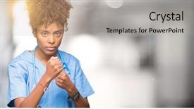  Presentation with doctor african - Amazing theme having nursing conflict - young african american doctor woman backdrop and a  colored foreground