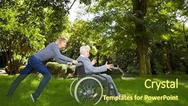  Presentation with woman pushing shopping trolley - Audience pleasing slides consisting of nursing conflict - young woman having difficulties pushing backdrop and a  colored foreground
