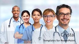  Presentation with nurses - PPT theme consisting of nursing diversity - doctors and nurses group background and a light blue colored foreground