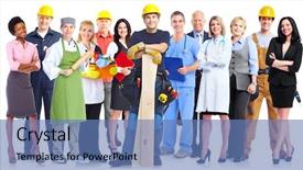  Presentation with cartoon black white people - Colorful PPT layouts enhanced with nursing diversity - group of workers people isolated backdrop and a  colored foreground