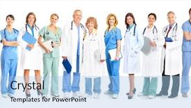  Presentation with nursing education - Amazing presentation theme having nursing education - group of medical doctors isolated backdrop and a light blue colored foreground