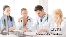  Presentation with multiracial team of young doctors stacking hands - Amazing PPT layouts having nursing education - picture of young team backdrop and a lemonade colored foreground