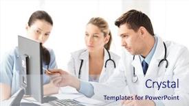  Presentation with nursing education - Colorful slide deck enhanced with nursing education - picture of young team backdrop and a sky blue colored foreground