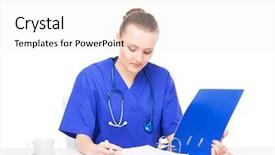  Presentation with nursing education - PPT layouts enhanced with nursing education hospital - young professional and cheerful female background and a white colored foreground