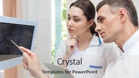  Presentation with nurse cancer screening bowel - Cool new presentation theme with nursing electronic - male dentist showing something backdrop and a soft green colored foreground