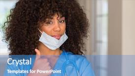  Presentation with medical sign - Amazing presentation design having nursing excellence - african american woman medical professional backdrop and a  colored foreground