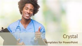  Presentation with afro - Slide deck featuring nursing excellence - afro american surgeon doctor holding background and a lemonade colored foreground