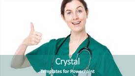  Presentation with nursing - Slides having nursing excellence - woman doctor with thumb up background and a ocean colored foreground