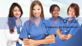  Presentation with nursing - Colorful theme enhanced with nursing group - medical team backdrop and a  colored foreground