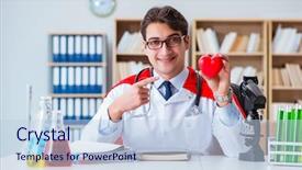  Presentation with hero - Cool new slides with nursing hero - superhero doctor working backdrop and a  colored foreground