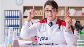  Presentation with doctor in hospital health insurance related icons healthcare person saving medical - Cool new PPT theme with nursing hero - superhero doctor working backdrop and a sky blue colored foreground