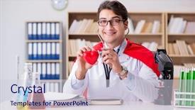  Presentation with superhero - Colorful presentation theme enhanced with nursing hero - superhero doctor working backdrop and a  colored foreground