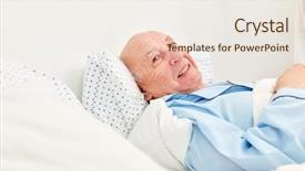  Presentation with frail - Audience pleasing presentation theme consisting of nursing home or hospice backdrop and a sky blue colored foreground