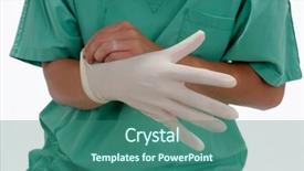  Presentation with nursing - PPT theme enhanced with nursing infections - young doctor with a glove background and a ocean colored foreground